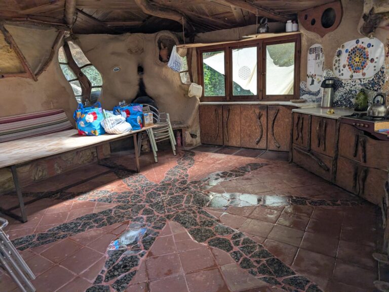 Interior of the valley house with a tiled floor