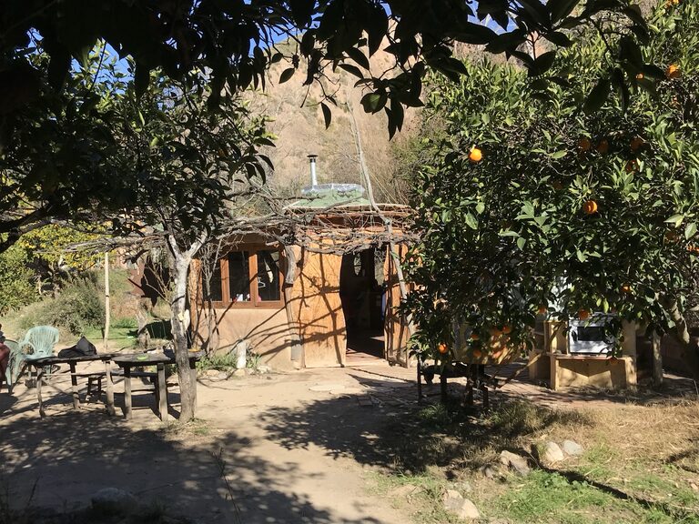 Rustic house with an orange tree at Valle de Sensaciones